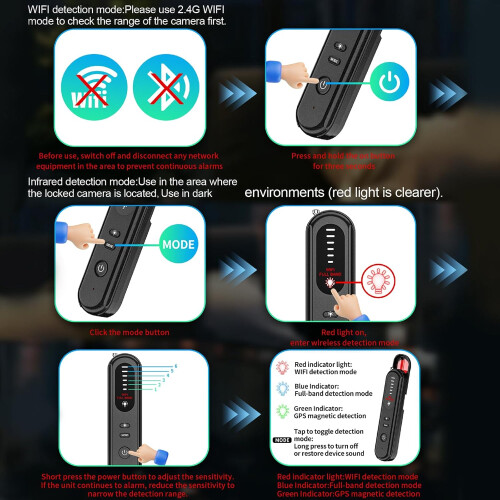 Hidden Camera Detector - Hidden Device GPS Detector, Bug Detector, Rf Wireless Scanner, Camera Detector for Hotels, Home, Office, Travel 1