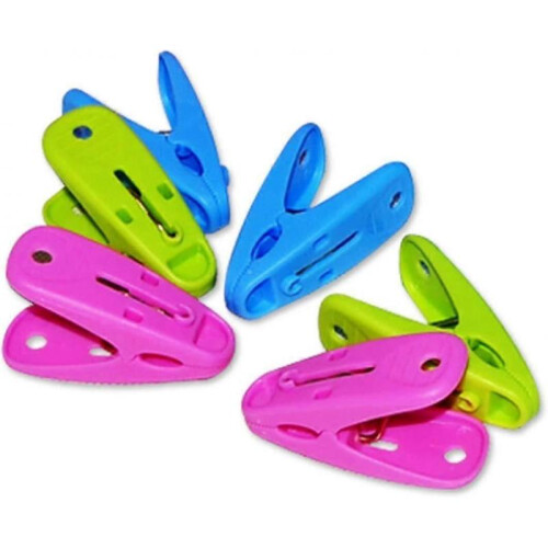 24 Pack Clothes Pins Pegs with Basket Assorted Colors Plastic Windproof Strong Durable Practical Clothespins for Clothesline 2