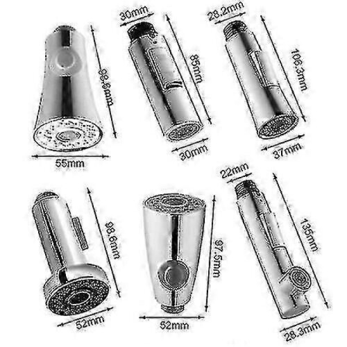 (61011) Spare Replacement Kitchen Mixer Tap Faucet Pull Out Spray Shower Head Setting 1
