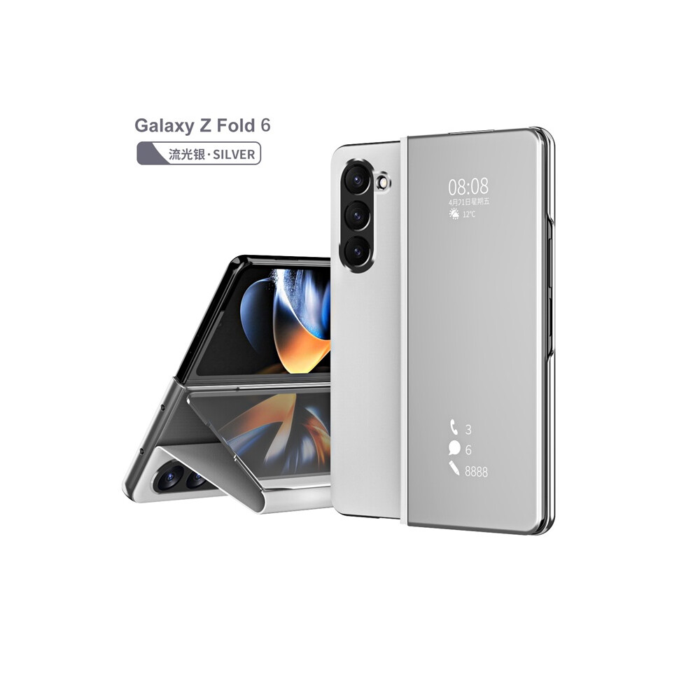 (Stream Samsung Galaxy Z Fold4) Applicable To Samsung Galaxy Zfold6 Mobile Phone Case, Stand, Samsung Galaxy Zfold5, Samsung Galaxy Zfold4, Sa Silver 6935158895885