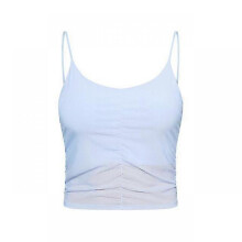 (8, White and blue) Womens Clothing Yoga Tank Top Outdoor Jogging Fitness Breathable Women's Vest Sportswear Woman Gym Sports Top With Chest Pad
