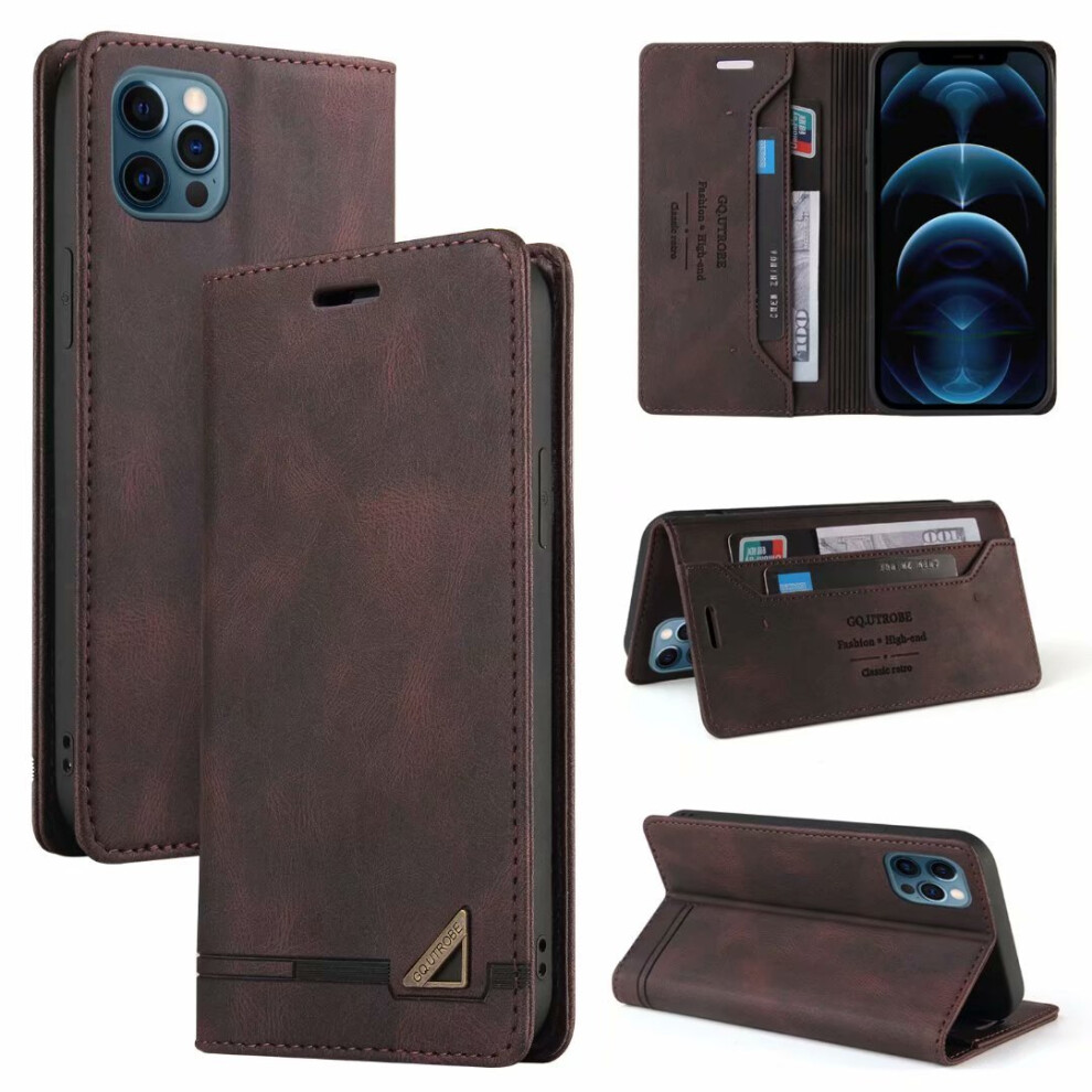 (Brown) Compatible With Samsung A20s Phone Case, Rfid Blocking Pu Leather Folio Flip Case Brown 6903319070006