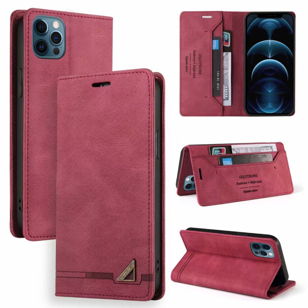 (Red) Compatible With Samsung S21 Fe Phone Case, Rfid Blocking Pu Leather Folio Flip Case Red 6903319068973