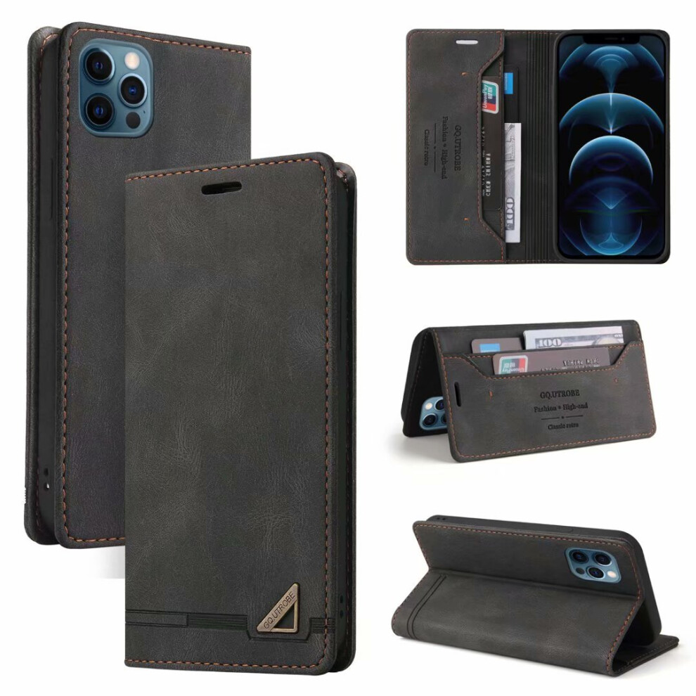 (Black) Compatible With Samsung S20 Plus Mobile Phone Case, Rfid Blocking Pu Leather Folio Flip Case Black 6903319068294