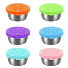 6 Pack Salad Dressing Container to Go, 40Ml Reusable Small Condiment Containers with Lids, Leakproof Silicone