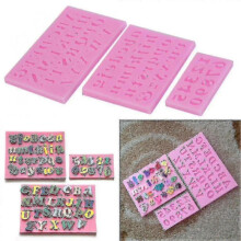 3-Piece Silicone Handwritten Number and Letter Fondant Cake DIY Baking Molds Set