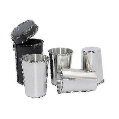 150ml Stainless Steel 4pcs Outdoor Wine Glass with Cup Bag Portable Stackable Mugs