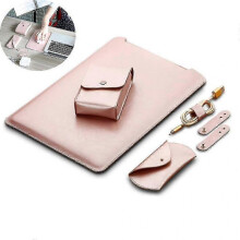 13.3 inch Macbook Pro Compatible Foldable PU Leather Laptop Case with Built-in Stand