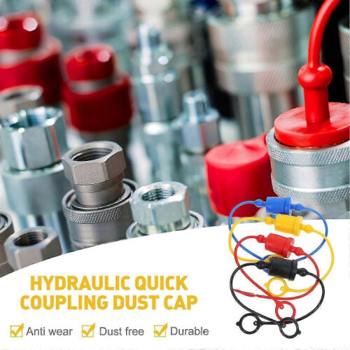 8pcs 3/8" Hydraulic Quick Coupler Dust Caps Replacement for Hydraulic Connectors 1