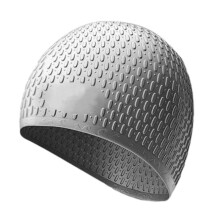 (grey) Waterproof Silicone Swim Caps for Men Women Boys Girls - Unisex Swimming Hats in Romantic Purple for Long and Short Hair