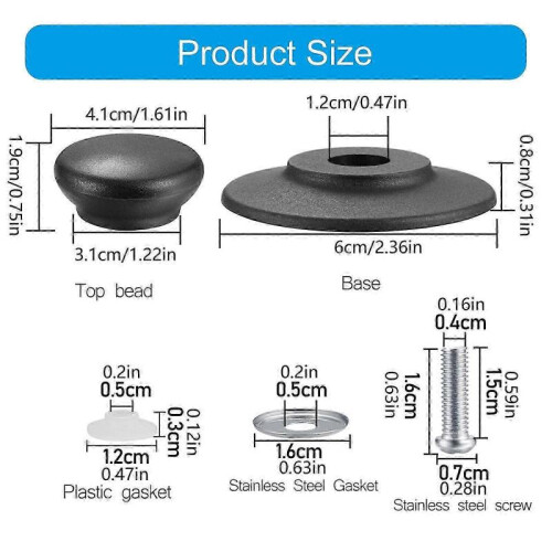 (4 packs)Heat-Resistant and Comfortable Grip Replacement Handles for 4-Piece Slow Cooker Lids 2