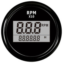 Boat LED Digital Tachometer Engine Hour Meter Marine Outboard RV RPM Meter Gauge