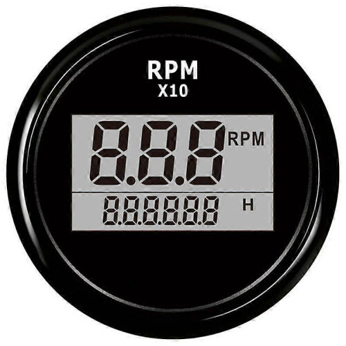 Boat LED Digital Tachometer Engine Hour Meter Marine Outboard RV RPM Meter Gauge