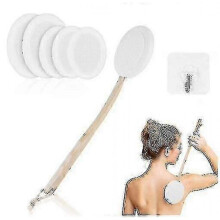 Long Handle Back Lotion Applicator with 6 Replaceable Pads & Hook for Easy Self Application