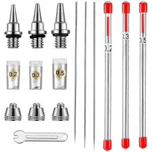 10 Pieces Airbrush Nozzle Needle Nozzle Cap Kit with Wrench Airbrush Replacement Parts for Airbrush Sprayer Accessories