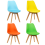 Round Glass Dining Table and 4 mix  Colour leather  Chairs 5