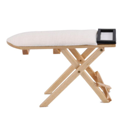 Cute scale 1: 12 miniature iron with ironing board set included 2