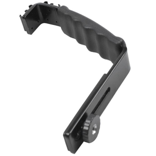 Photo Flash Video Camera Grip Handle L Handle with 2 Standard Side Hot shoe Mount the holder DSLR