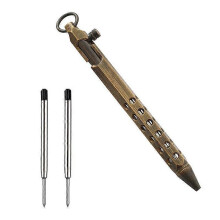 Bolt Action Pen Solid Brass Pen Metal Pen with 2 Black Ink Refills,With Present Box for Graduation,Birthday(Retro B)