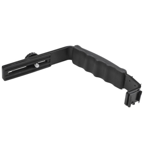 Photo Flash Video Camera Grip Handle L Handle with 2 Standard Side Hot shoe Mount the holder DSLR 1