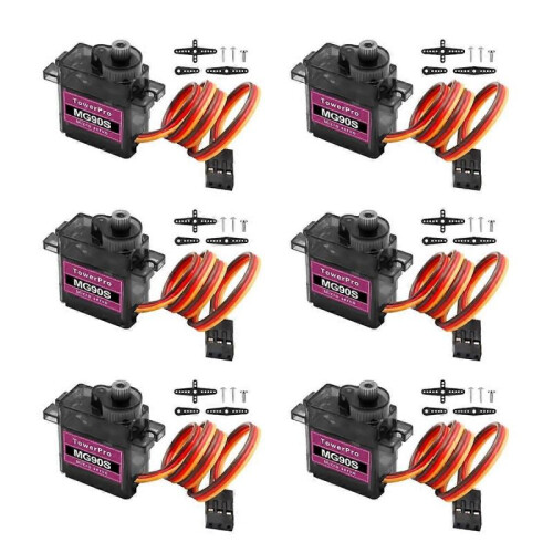 Micro-Type Servo Motor Kit 6 Pcs -Servo Metal Gear Micro-Type Servo for RC Helicopter/Car/Boat