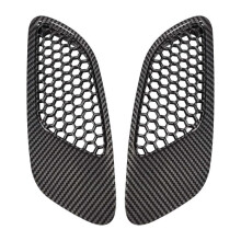 2PCS Engine Hood Vent Louvers Air Scoop Bonnet Vent Cover For-BMW E90 E91 E92 E93 M3, Carbon Fiber Pattern