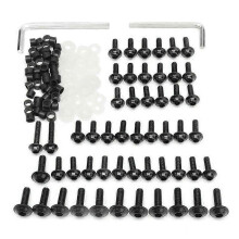 158PCS Universal Motorcycle Fairing Screws Nuts Kit Moto Body Work Bolts Screw for Yamaha YZF R1 R6 R3 2004- 2008(Black)