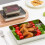Food Storage Container Stainless Steel Kitchen Storage Box with Leakproof Lid Kitchen Accessories 400ML 3
