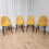 Round Glass Dining Table with 4 Mustard Leather Chairs 4
