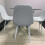 Round Glass Dining Table and 4 Grey  Colour leather  Chairs 4