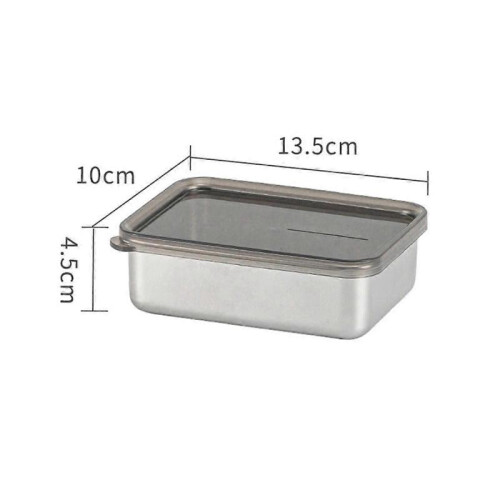 Food Storage Container Stainless Steel Kitchen Storage Box with Leakproof Lid Kitchen Accessories 400ML 1