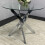 Round Glass Dining Table with 4 Mustard Leather Chairs 7