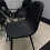 Round Glass Dining Table with 4 black leather paded Chairs  Dining Table Set 4