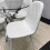 Round Glass Dining Table with 4 White Leather Kitchen Chairs 5