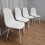 Round Glass Dining Table with 4 White Leather Kitchen Chairs 2