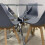 Round Glass Dining Table and 4 grey   Colour leather  Chairs 3