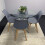 Round Glass Dining Table and 4 grey   Colour leather  Chairs 8