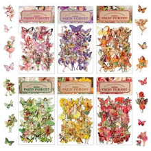 Vintage Fairy Stickers for Journaling, Transparent Flower Fairy Stickers for Scrapbook Junk Journal Supplies,A+B