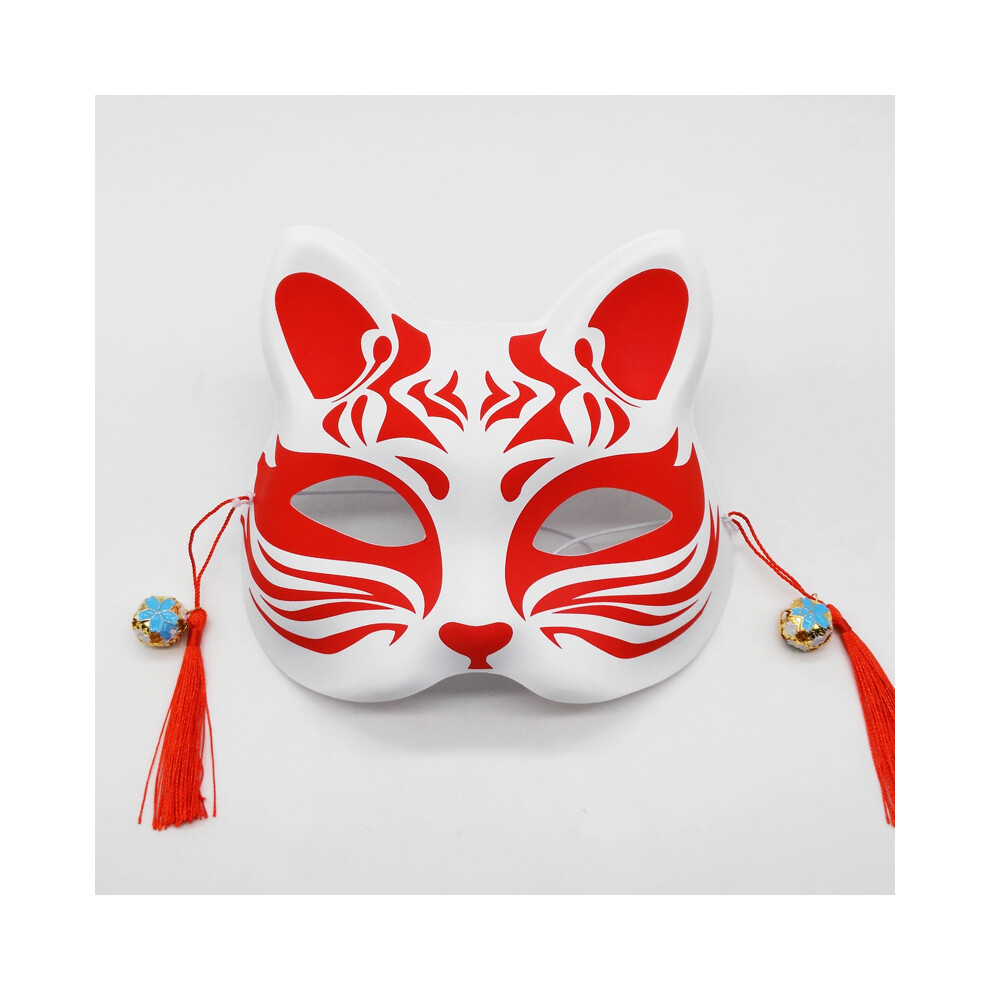 (PVC Internet celebrity cat mask No. 2, One size) Japanese style anime cosplay Internet celebrity half face fox cat face men and women's ball mask-image-OPC-PJ5QYQT-NEW