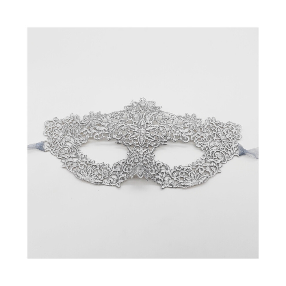 (Double yarn with colored silver-thick six petals) Double gauze lace mask party half face shaped masquerade mask Halloween-image-OPC-PJ5R5DN-NEW