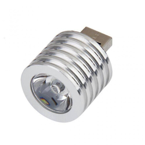 Aluminum 3W USB LED Lamp Socket Spotlight Flashlight White Light 1