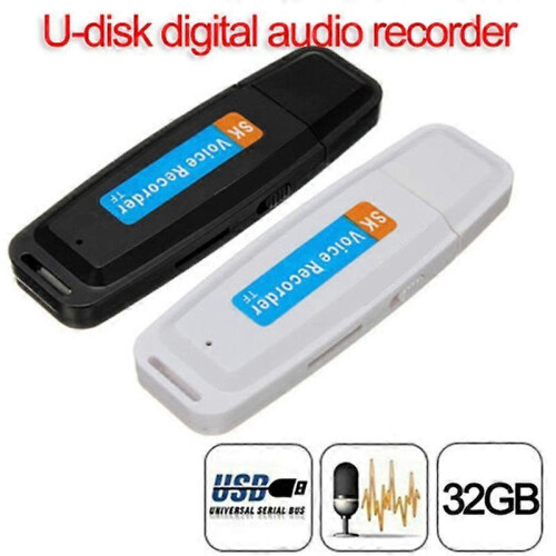 USB Flash Drive Digital Audio Recorder Dictaphone USB Voice Pen Portable U Disk Maximum Support 32GB Memory Card(White) 1