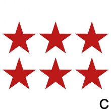 (Red) Reflective Sticker Safety Warning Five-pointed Star Bike Car Outdoor