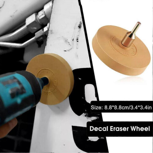 Decal Rubber Eraser Wheel Adhesive Pinstripe Sticker Remover with Drill Adapter 2