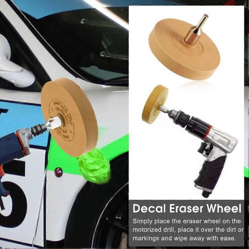 Decal Rubber Eraser Wheel Adhesive Pinstripe Sticker Remover with Drill Adapter 1