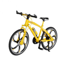 (Mountain bike yellow) 1:8 Mini Model Alloy Bicycle Diecast Metal Finger Adult Red Mini Bike Simul