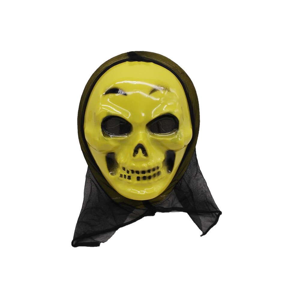 (Death Smiling Ghost-Yellow, One size) Single-piece horror mask Death is coming Scream mask Halloween ghost face mask-image-OPC-PJ5RDFM-NEW