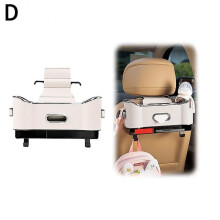(white 1pcs) Car Seat Back Multifunctional Car Back Seat Organizer Backseat Storage Box