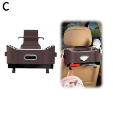 (Brown 1pcs) Car Seat Back Multifunctional Car Back Seat Organizer Backseat Storage Box