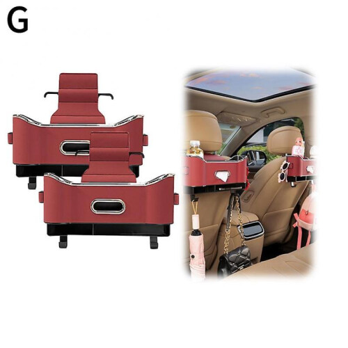 (Red 1pair) Car Seat Back Multifunctional Car Back Seat Organizer Backseat Storage Box